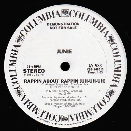 Junie Morrison : Rappin About Rappin (Uh-Uh-Uh) / Victim Of Love (12", Promo)