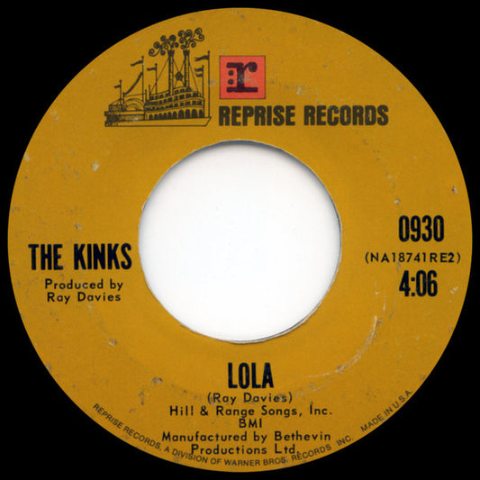 The Kinks : Lola / Mindless Child Of Motherhood (7", Single, Styrene, Ter)