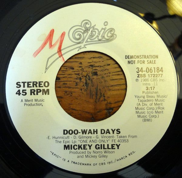 Mickey Gilley : Doo-Wah Days (7", Promo)