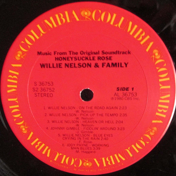 Willie Nelson & Family : Honeysuckle Rose (Music From The Original Soundtrack) (2xLP, Album, San)