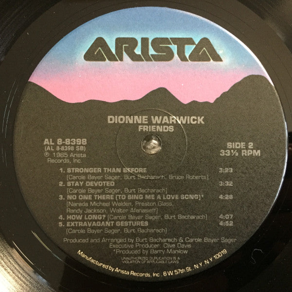 Dionne Warwick : Friends (LP, Album, Ind)