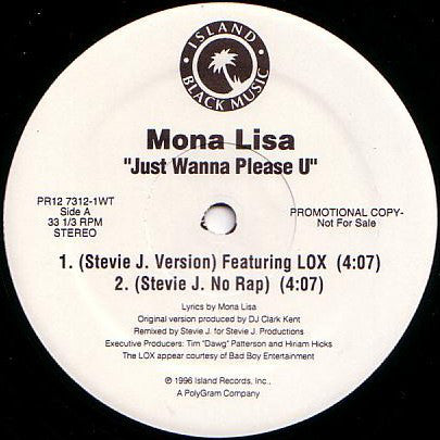 Mona Lisa (2) : Just Wanna Please U (12", Promo)