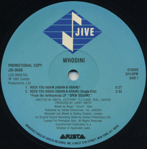 Whodini : Rock You Again (Again & Again) (12", Single, Promo)