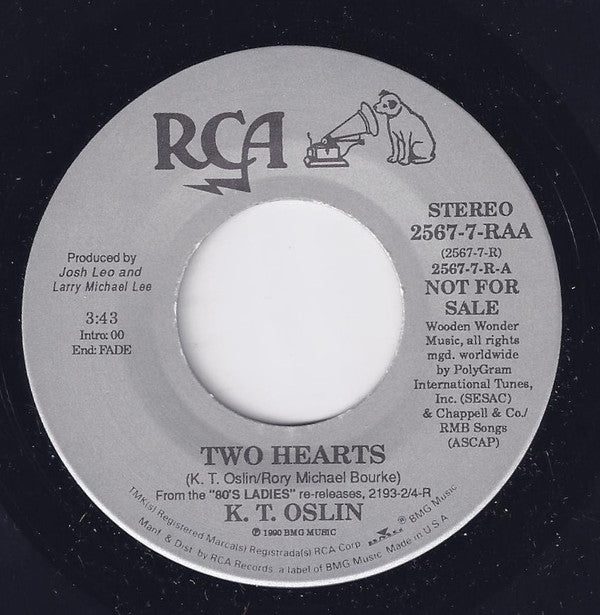 K.T. Oslin : Two Hearts (7", Single, Promo)