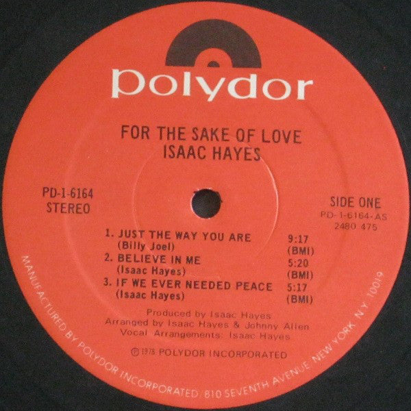 Isaac Hayes : For The Sake Of Love (LP, Album, Pre)