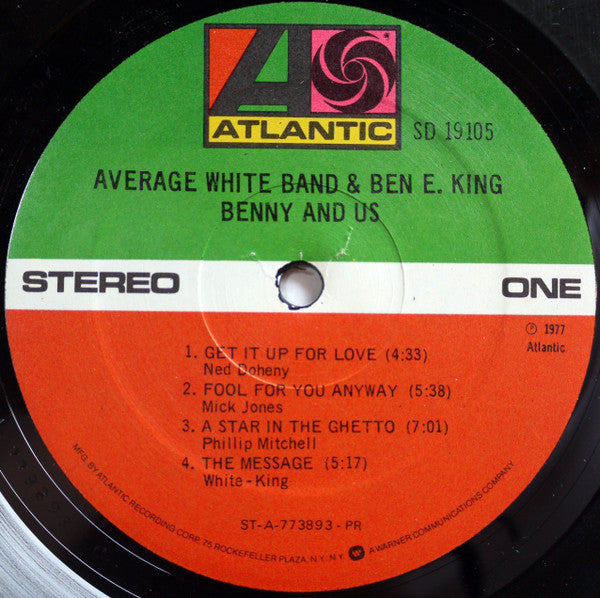 Average White Band & Ben E. King : Benny And Us (LP, Album, PR )