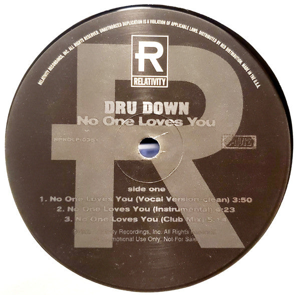 Dru Down : No One Loves You (12", Promo)