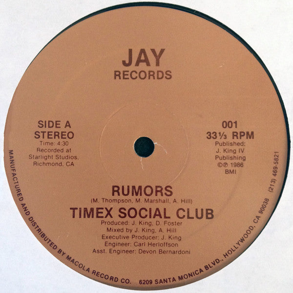 Timex Social Club : Rumors (12", tan)