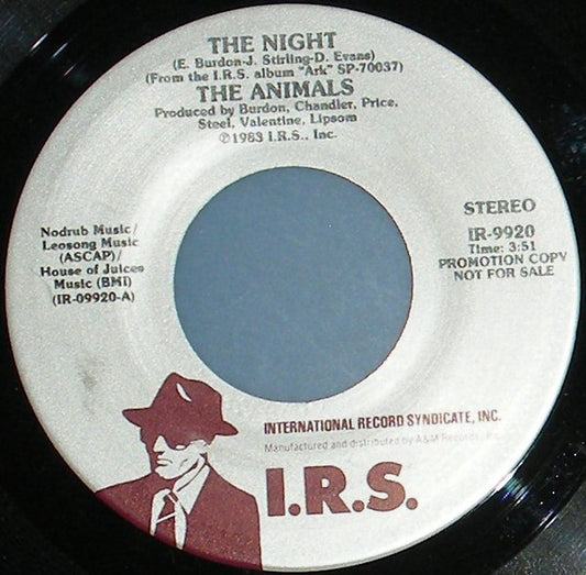 The Animals : The Night  (7", Single, Promo)