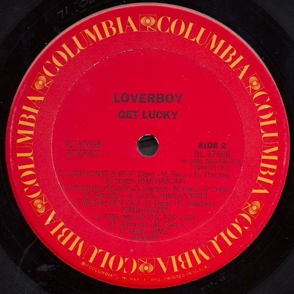 Loverboy : Get Lucky (LP, Album, Car)