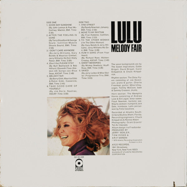 Lulu : Melody Fair (LP, Album, CTH)