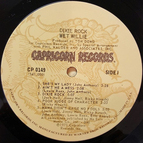 Wet Willie : Dixie Rock (LP, Album, San)