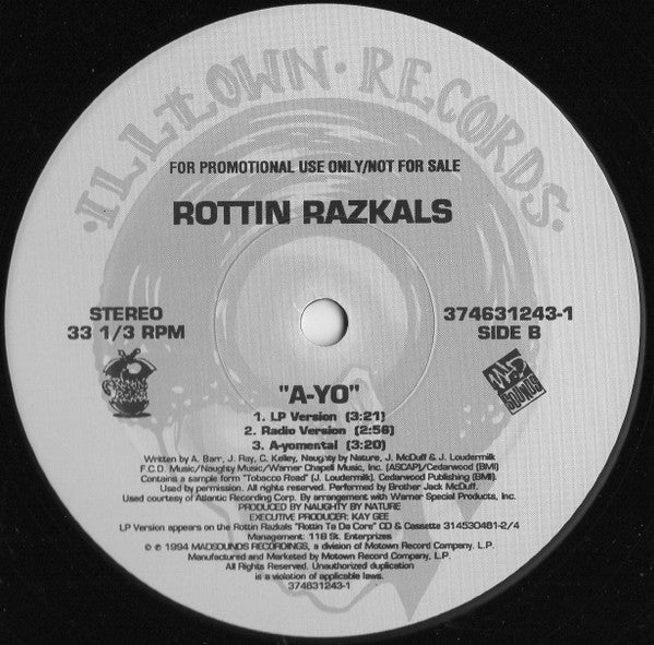 Rottin Razkals : Oh Yeah (12", Promo)