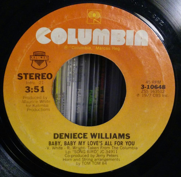 Deniece Williams : Baby, Baby My Love's All For You / Be Good To Me (7")