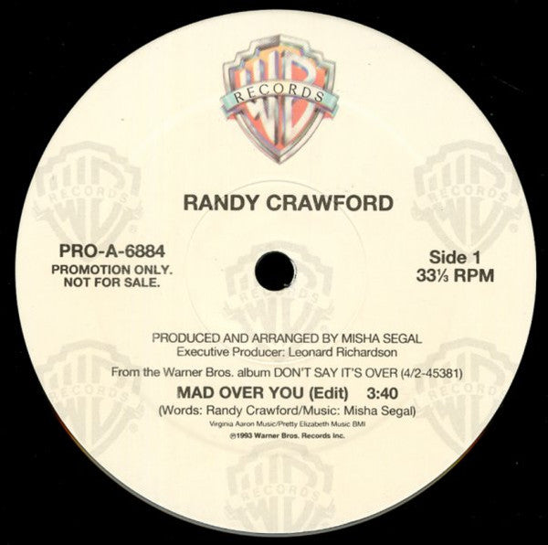 Randy Crawford : Mad Over You (12", Maxi, Promo)