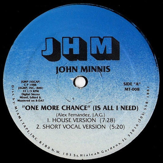 John Minnis : One More Chance (Is All I Need) (12")