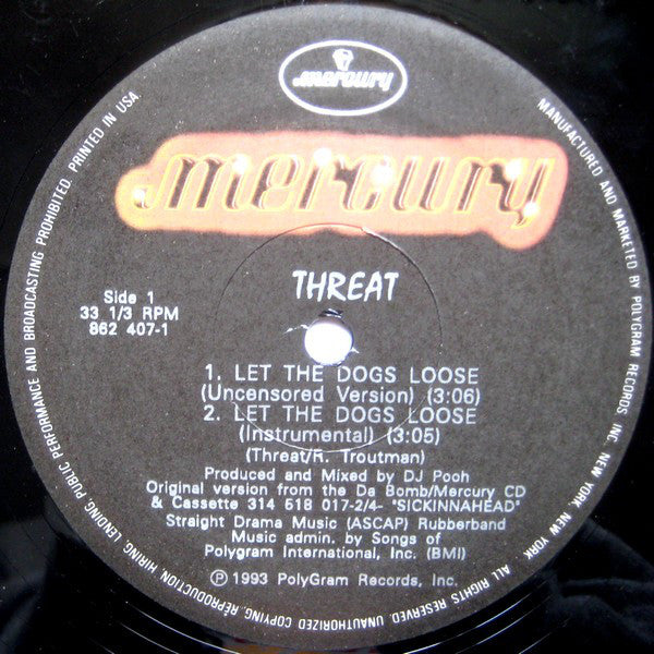 Threat : Let The Dogs Loose (12", Single)