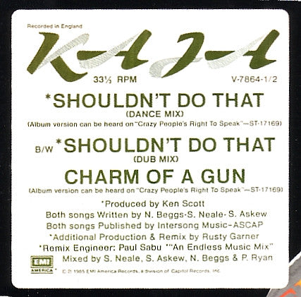 Kaja : Shouldn't Do That (12", Single)