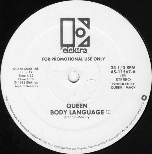 Queen : Body Language (12", Mono, Promo)