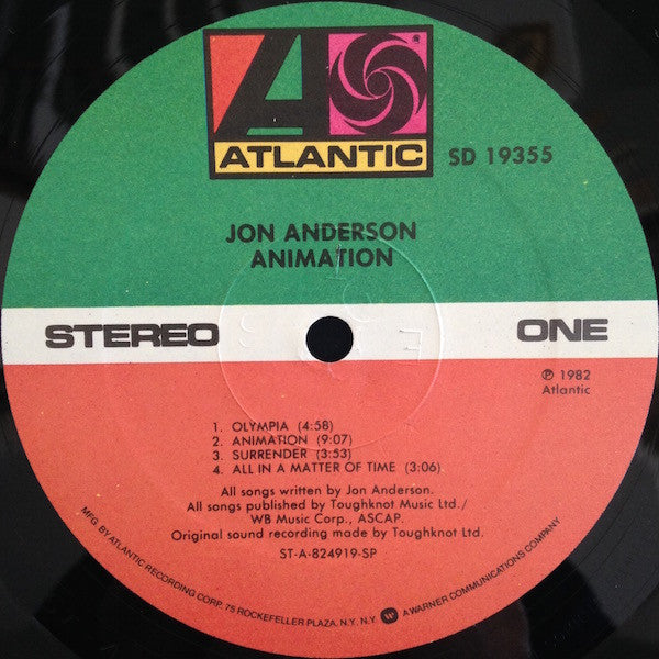 Jon Anderson : Animation (LP, Album, Spe)