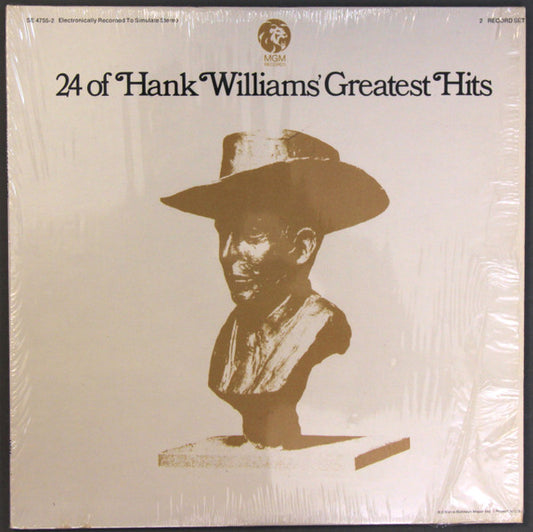 Hank Williams : 24 Of Hank Williams' Greatest Hits (2xLP, Comp, RE, PRC)