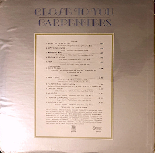 Carpenters : Close To You (LP, Album, Mon)