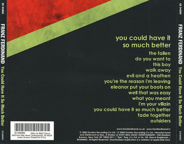 Franz Ferdinand : You Could Have It So Much Better (CD, Album, Club)